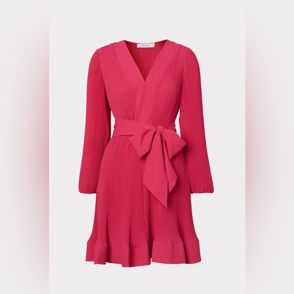 Never worn Liv pleated Milly Elegant orange Dress size 4.
